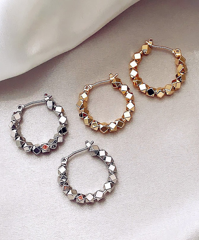 Silver Broken Copper Original Overgild Earrings Gold Design Hoop