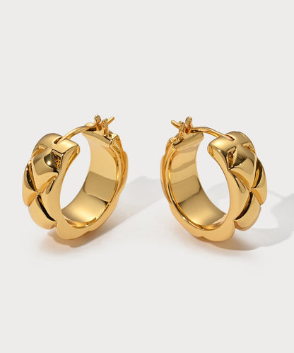 Original Design Gold Copper Overgild Hoop Earrings TX005