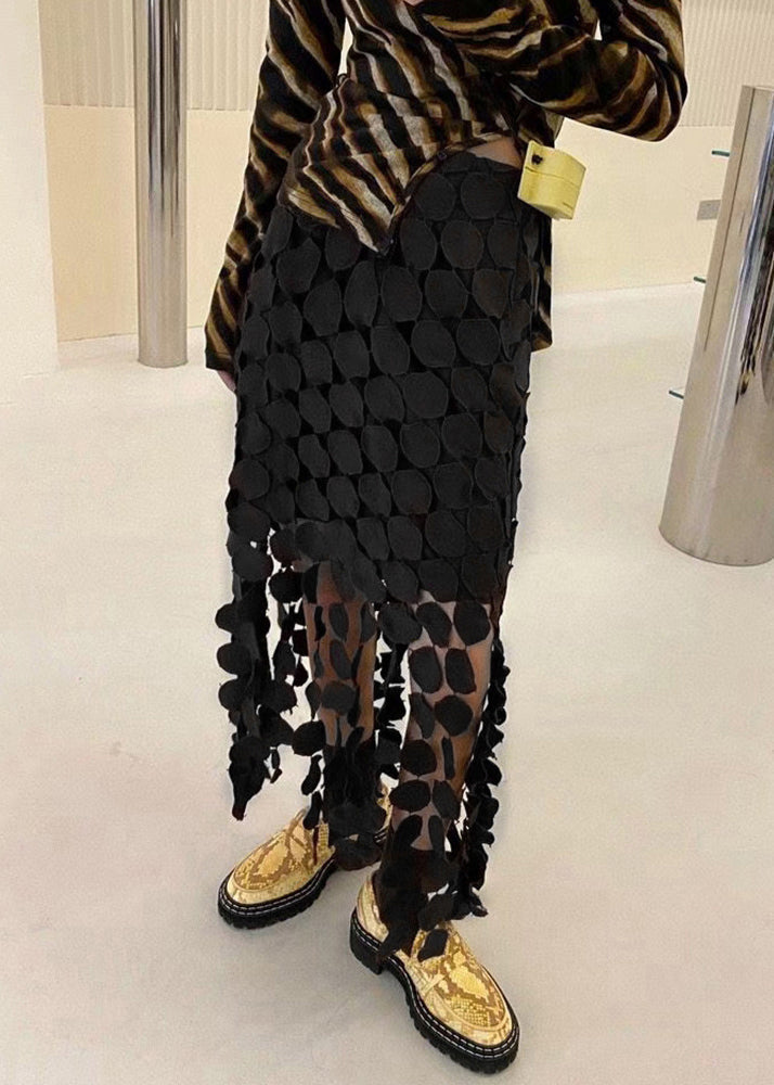 Skirt Summer Green Out Waist Design Cotton Hollow High Original