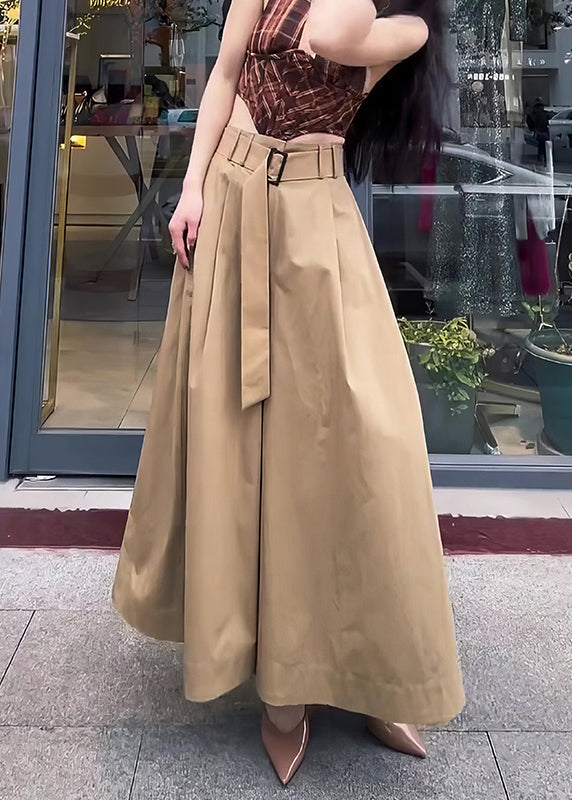 Design Khaki Pants Cotton High Original Fall Skirt Waist Solid