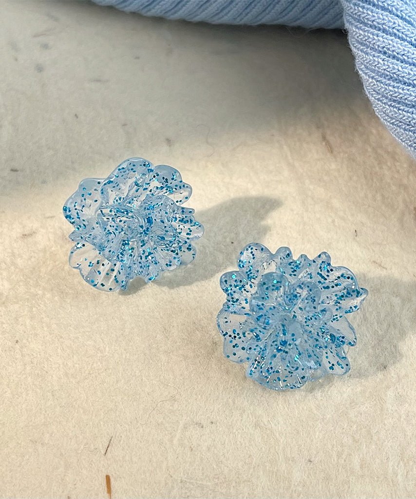 Light Ice Design Stud Alloy Blue Original Flowers Earrings