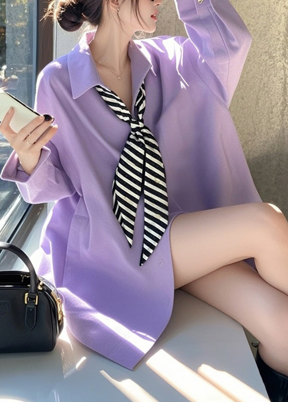 Design Bow Pockets Shirts Pink Original Spring