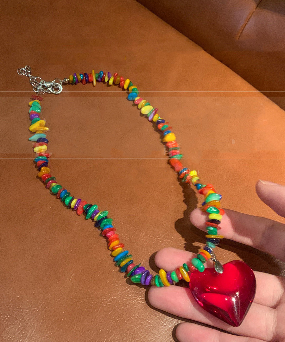 Rainbow Necklace Original Alloy Love Design Pendant