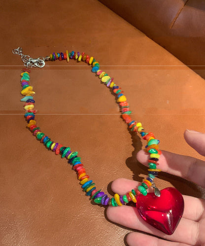 Rainbow Necklace Original Alloy Love Design Pendant