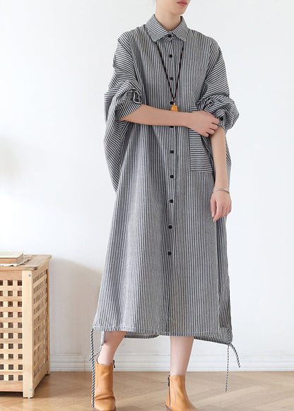 Original Design Striped Peter Pan Collar Shirts Dresses Spring TJ032