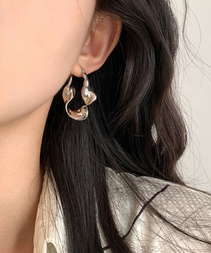 Metal Hoop Earrings Original Asymmetrical Gold Overgild