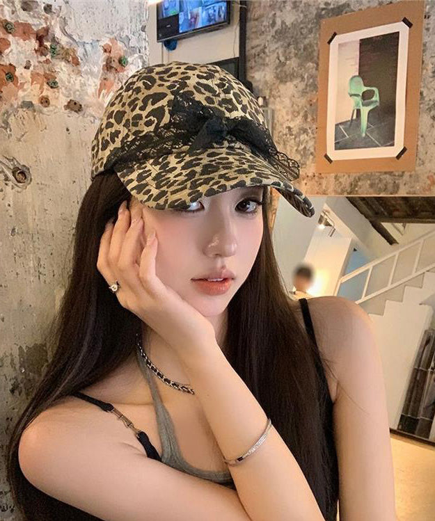Lace Leopard Bow Print Hat Baseball Original Cap
