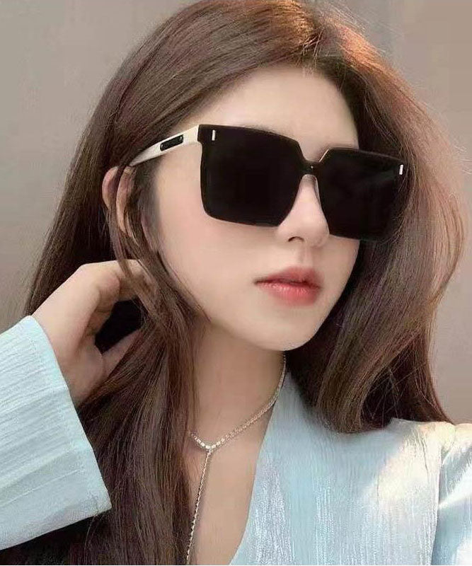 Oversize Black Temperament Square Large Frame Sunglasses XS1063