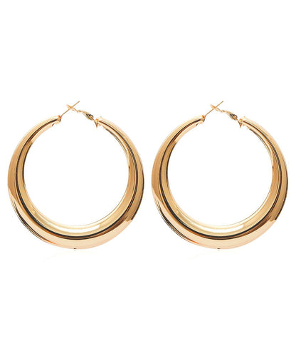 Earrings Oversize Metal Oval Alloy Hoop Gold