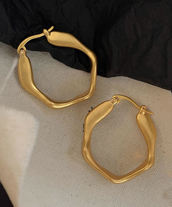 Earrings Oversize Gold Metal Hoop