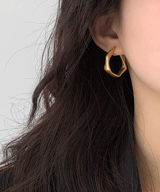 Earrings Oversize Gold Metal Hoop
