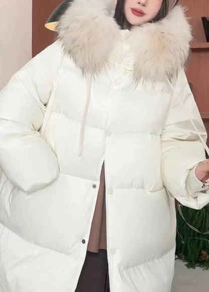 Plus Size Army Green Raccoon Hair Button Collar Long Parkaer Winter RD20