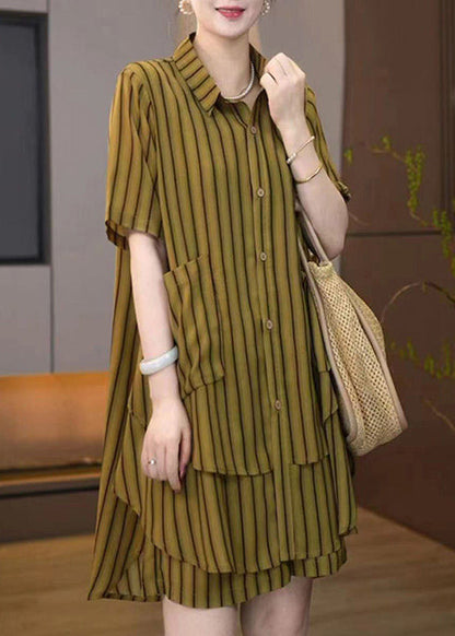 Plus Sets Size Summer Women Pieces Striped Asymmetrical 2