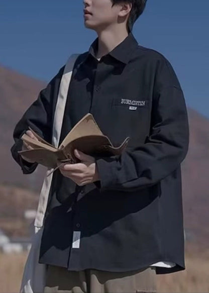 Thin Pockets Coats Cotton Plus Size Collar Pan Black Peter Mens