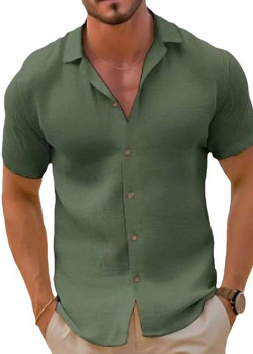 Cotton Peter Shirt Size Pan Solid Plus Men Black Collar Summer