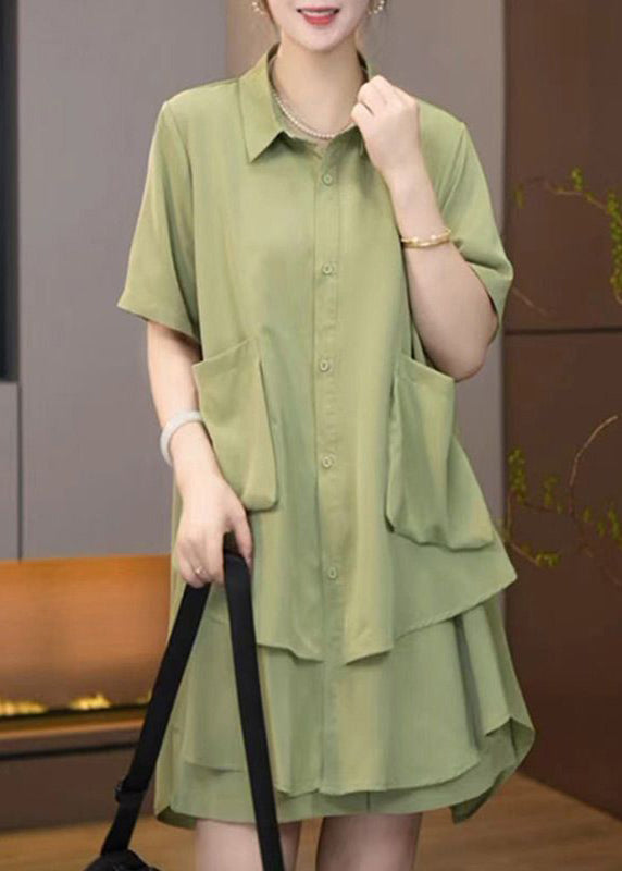 Summer Green Oversized Set Fruit Plus Size Two-Piece Patchwork