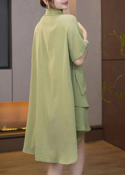 Summer Green Oversized Set Fruit Plus Size Two-Piece Patchwork