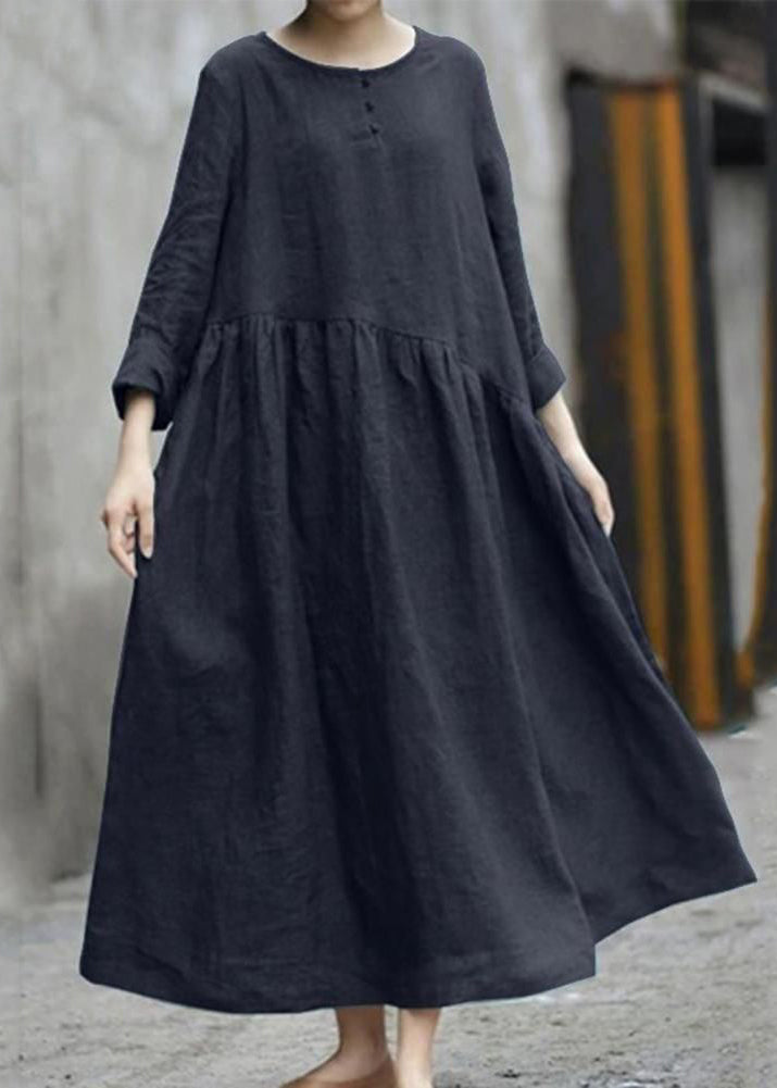 Long Plus Green Patchwork Fall Wrinkled Dresses Size