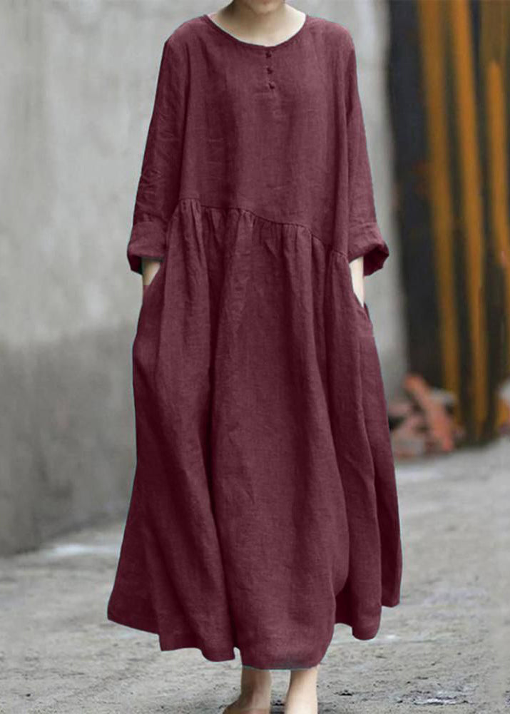 Long Plus Green Patchwork Fall Wrinkled Dresses Size