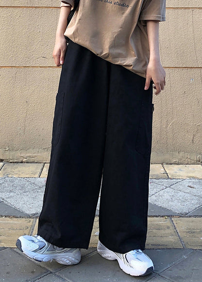 Summer Pockets Pants Size Men Plus Khaki Solid Cotton