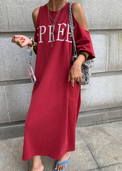 Size Plus Blue Cold Maxi Navy Graphic Dress Holiday Shoulder