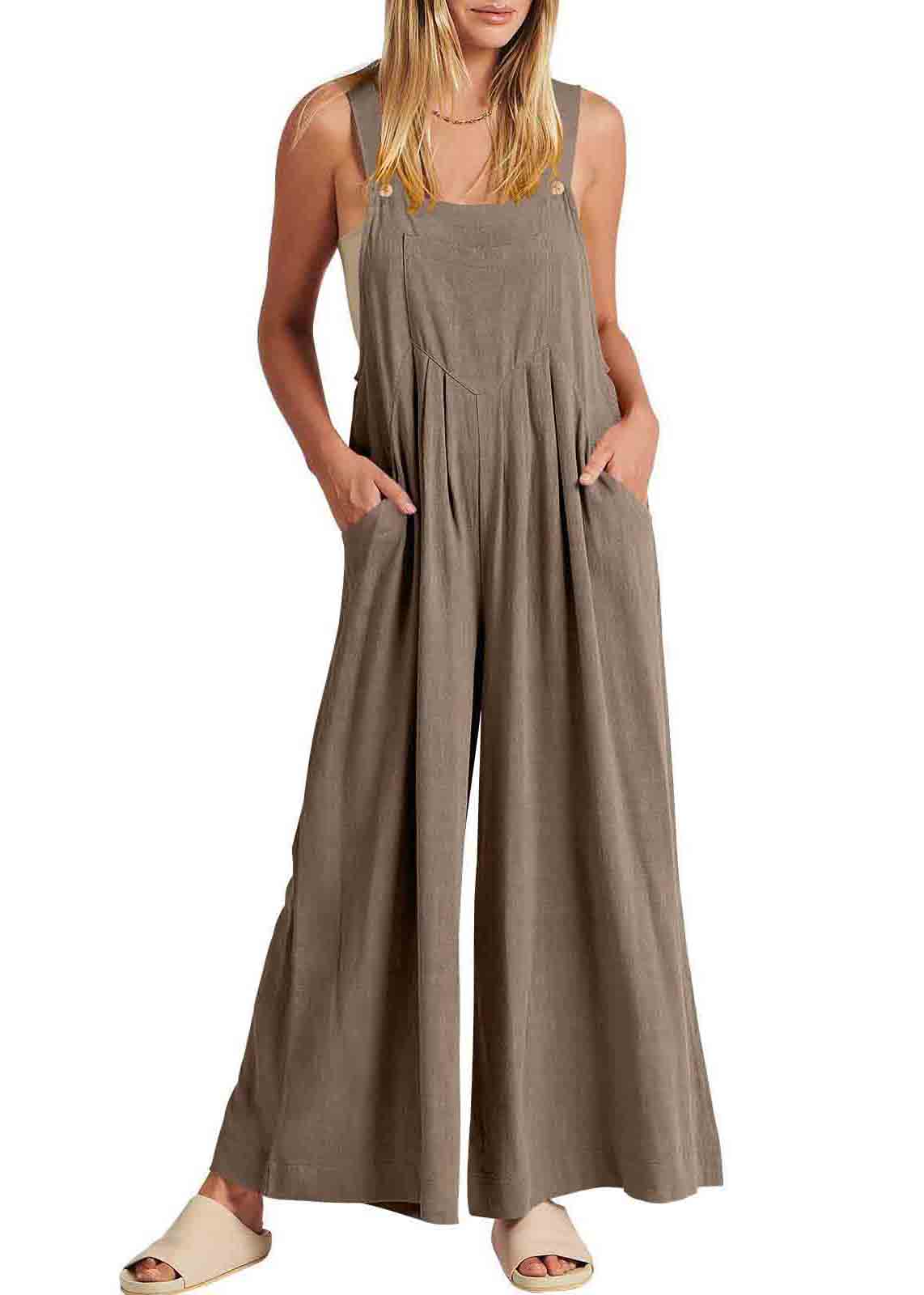 Wrinkled Size Jumpsuits Summer Plus Linen Overalls Oversized