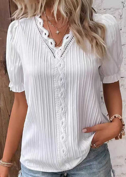 Hollow Summer Out Plus Solid Spandex Color Shirts Size