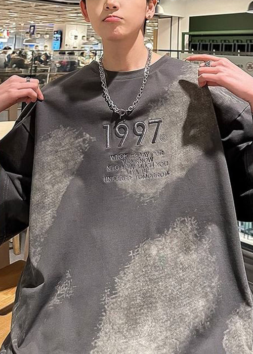 Tie Dye Men White Half Cotton Shirts Plus Embroideried Size T