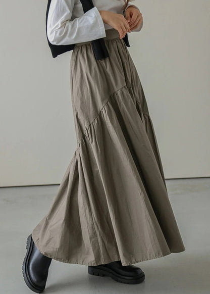 White Patchwork Hem Cotton Size Summer Exra Plus Large Skirt