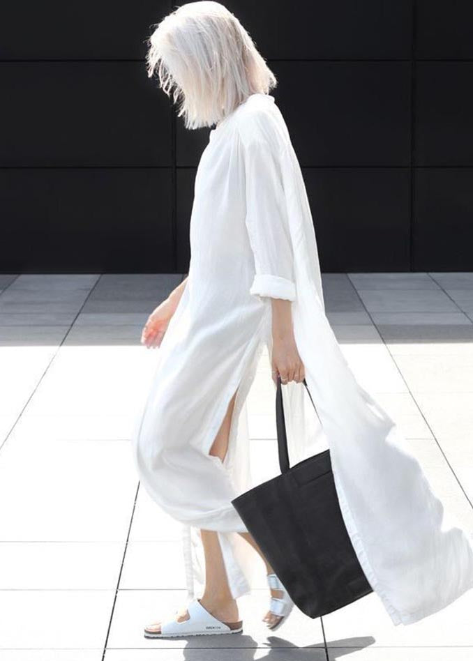 Shirts 50+ Plus Cotton Size Oversized White Long Open UPF Side