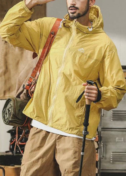 Ice Coat Size Thin Hooded Mens Silk 50+ UPF Pockets Plus Yellow
