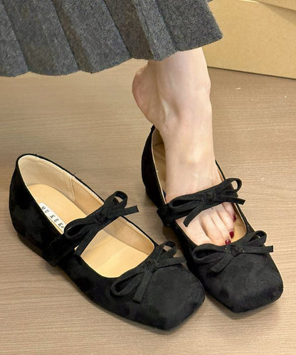 Splicing Bow Shoes Purple Wedge Suede French