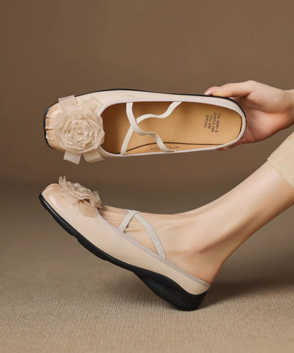 Purple Cowhide Leather Slide Floral Sandals Splicing