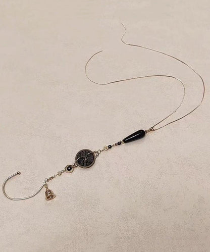 Earrings Glass Retro Coin Tassel Beads Copper Gold Drop