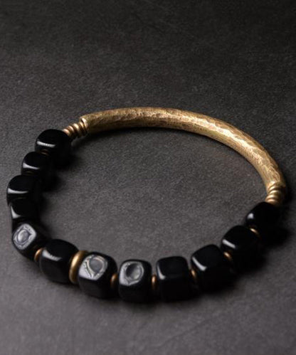 Obsidian Copper Retro Bracelet Gold