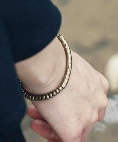 Bead Patchwork Bracelet Gold Copper Retro Men