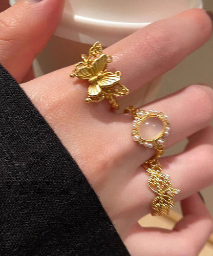 Silver Sterling Butterfly Out Zircon Gold Hollow Overgild Retro