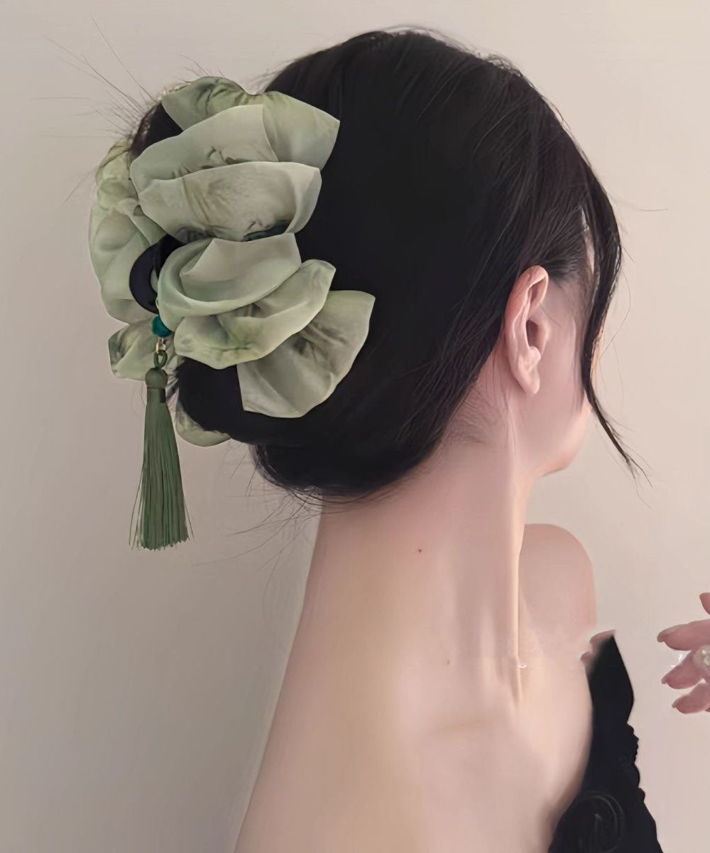 Green Tulle Hairpin Retro Clip Shark Clouds Tassel