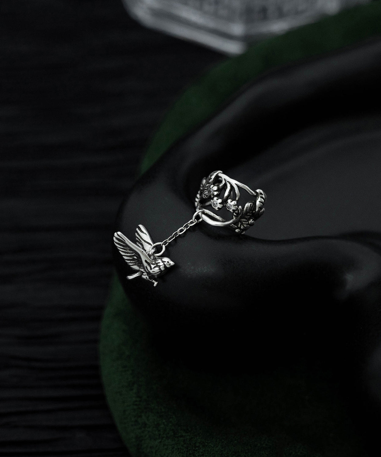 Floral Tassel Flying Sterling Out Silk Hollow Retro Bird Silver