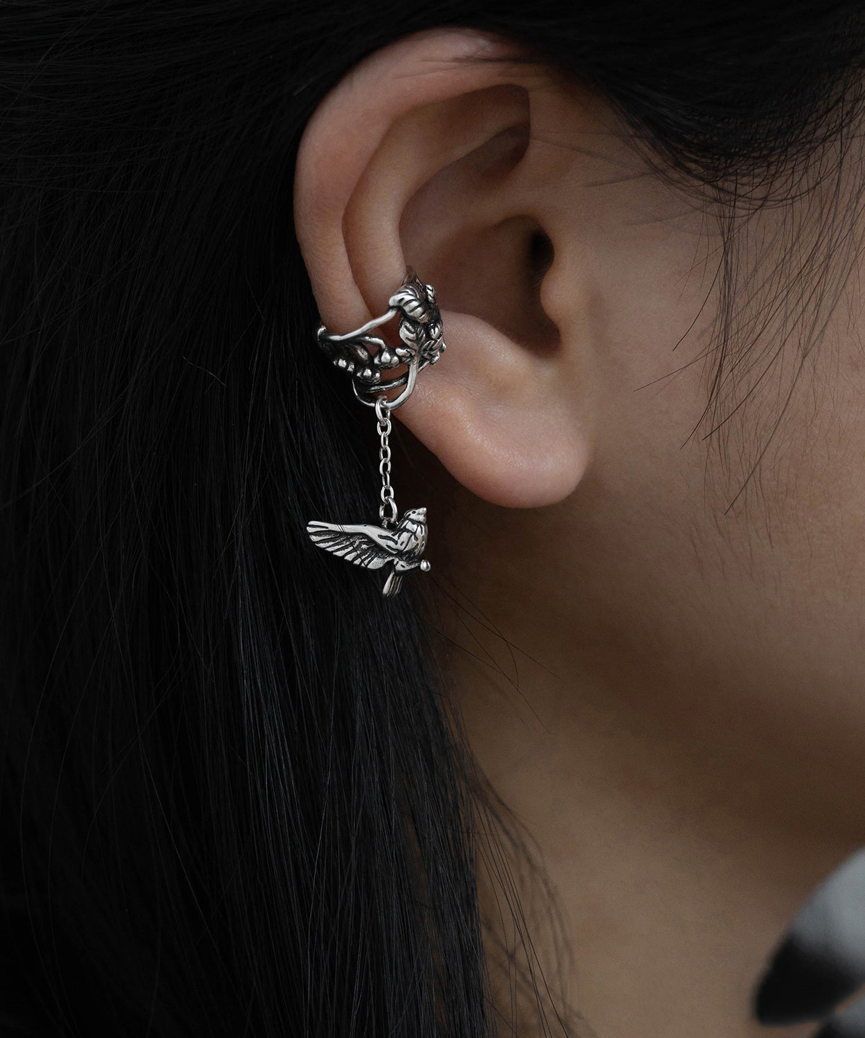 Floral Tassel Flying Sterling Out Silk Hollow Retro Bird Silver