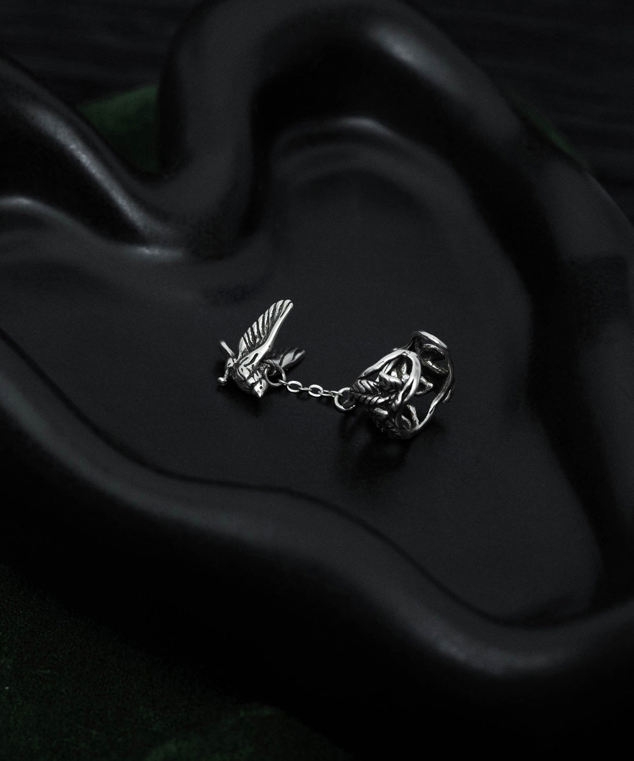 Floral Tassel Flying Sterling Out Silk Hollow Retro Bird Silver