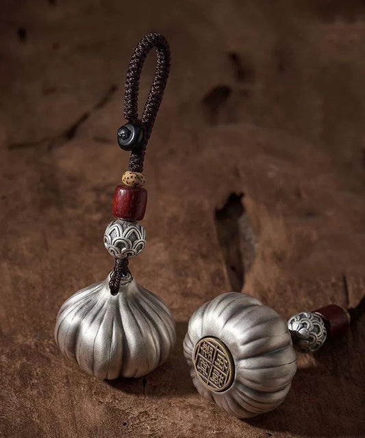 Sterling Silk Cloud Chains Retro Silver Auspicious Phone Garlic