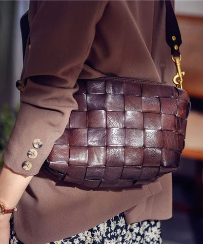 Bags Weave Design Leather Retro Shoulder