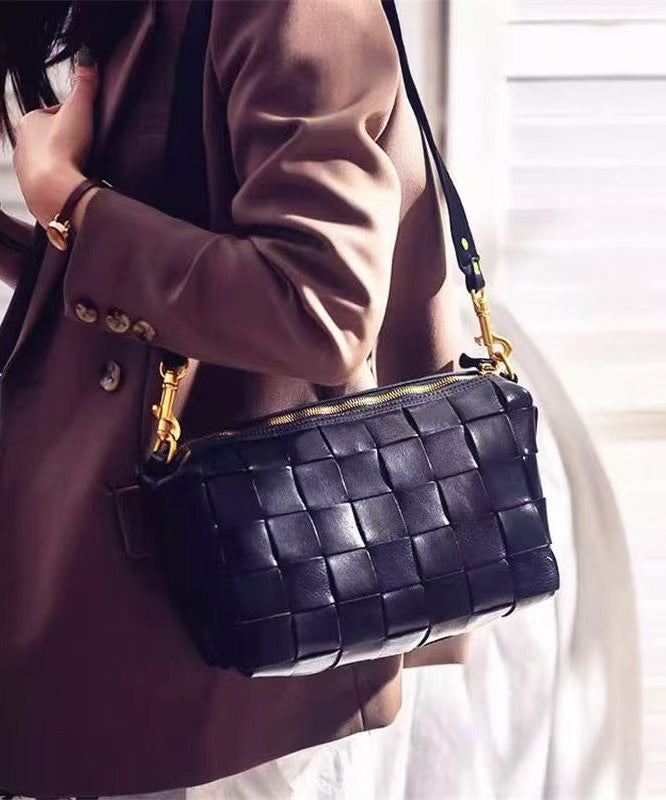 Bags Weave Design Leather Retro Shoulder