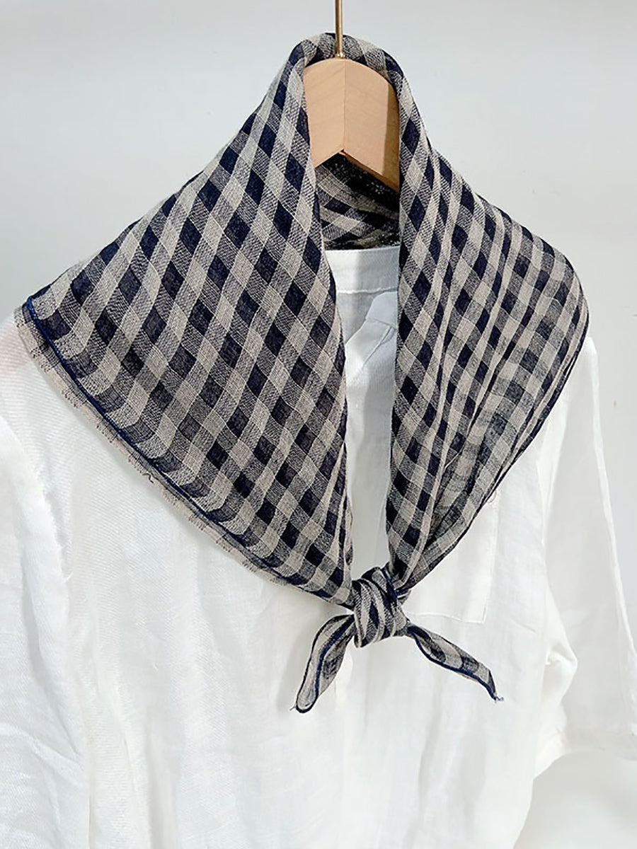 Vintage Stripe Women Casual Plaid Square Scarf