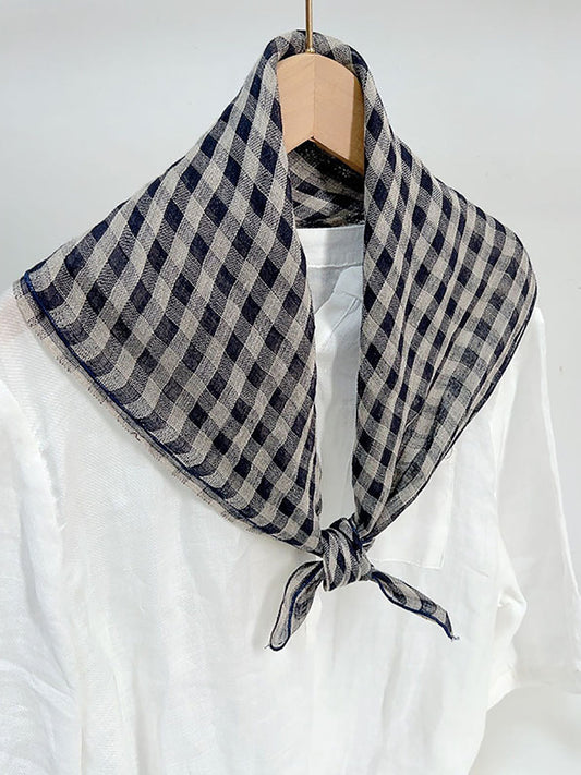 Vintage Stripe Women Casual Plaid Square Scarf