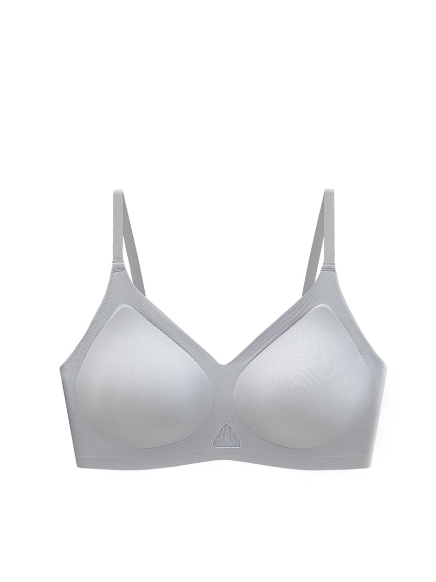 Cup Pure Artsy Fixed Color Satin Bra Women