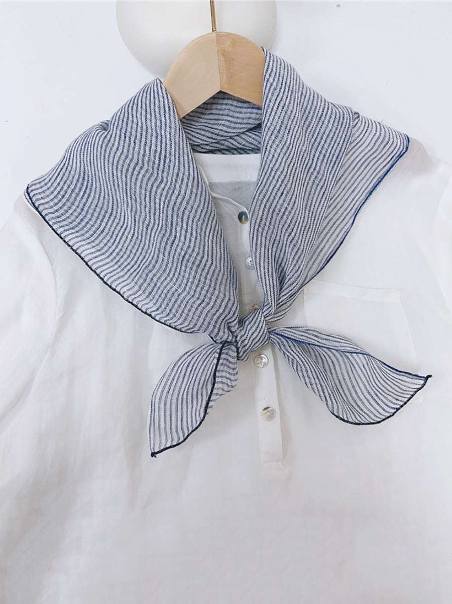 Vintage Stripe Women Casual Plaid Square Scarf