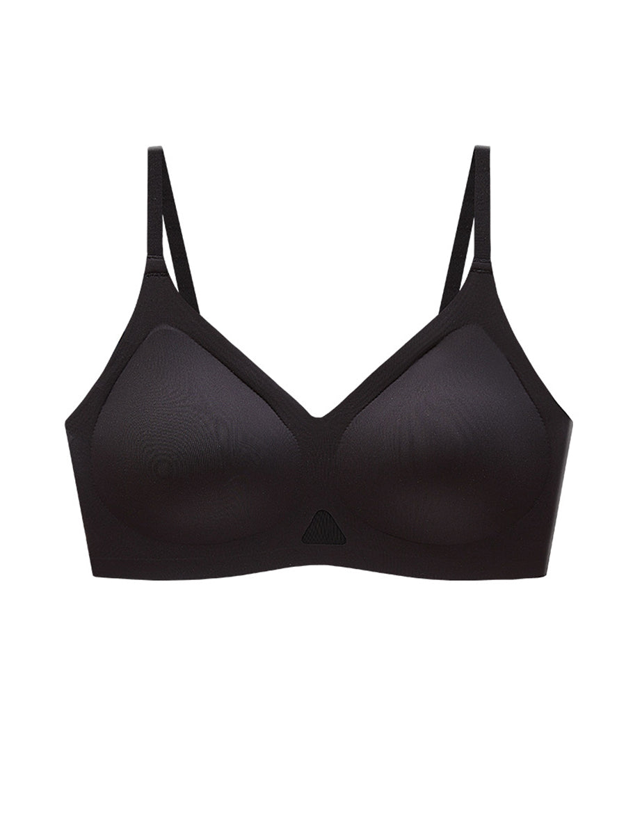 Cup Pure Artsy Fixed Color Satin Bra Women