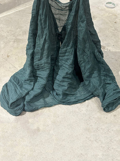 Shirt O-Neck Autumn Women Button Floral Vintage Ramie